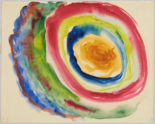 Étude de couleur avec anneaux concentriques ; feuille 17 du carnet de croquis