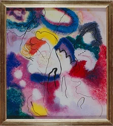 Tableau sur verre avec tache rouge