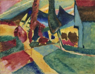 Paysage avec deux peupliers, 1912