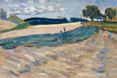 Paysage avec champ jaune
