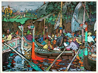 Le chant de la Volga (peinture sur toile)
