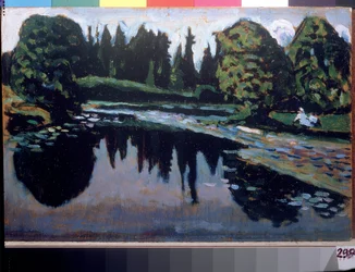 "Un fleuve en été" Peinture de Vassily Kandinsky