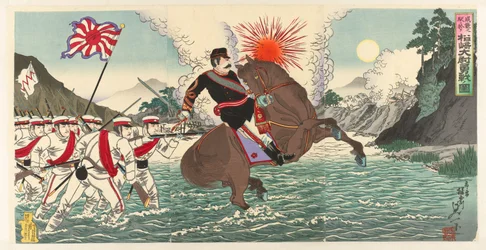 Représentation héroïque du combat du capitaine Matsuzaki lors de la bataille de Songhwan