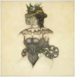 Victorian Bondage (crayon et crayon de couleur sur papier)