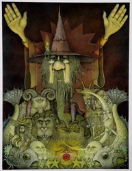 Magicien du zodiaque (crayon et crayon de couleur sur papier)