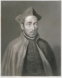 Ignace de Loyola, gravé par W. Holl, tiré de World Religion, publié par A. Fullarton & Co.