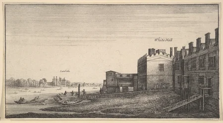 Vue du palais de Lambeth depuis la rivière à Whitehall Stairs, 1625-77