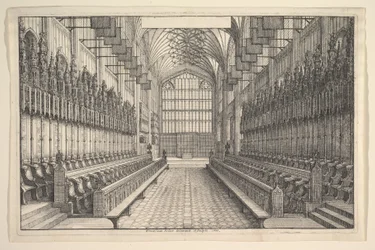 Chœur et stalles dans la chapelle Saint-Georges, Windsor