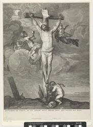 Le Christ en croix avec des anges