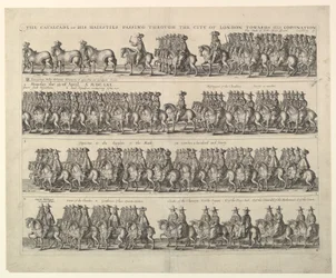 Procession du couronnement de Charles II à travers Londres, 1662.