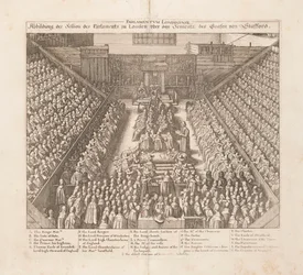 Représentation de la session du Parlement de Londres sur la sentence du comte de Stafford, vers 1642