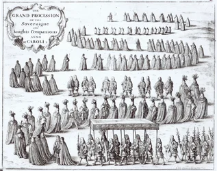 Grande procession du Souverain et des Chevaliers de la Jarretière à Windsor, 1672