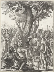 Le berger Meliboeus juge le jeu des bergers Corydon et Thyrsis (série: Œuvres de Virgile)