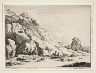 Paysage avec un pont de pierre