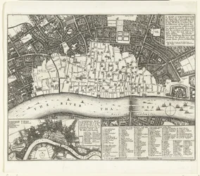 Plan de Londres après le grand incendie de 1666