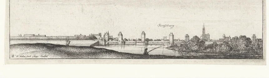 Paysage fluvial avec vue sur Strasbourg
Vues fluviales en Allemagne et dans les Pays-Bas (titre de la série)