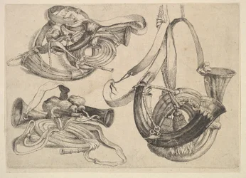 Sept cors de chasse en trois groupes, 1625-77