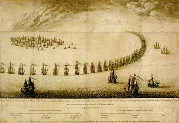 La marine anglaise fuyant devant le Vly