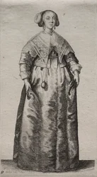 Les divers habits des femmes anglaises, de la noblesse aux paysannes..., 1640