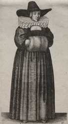 Les divers habits des femmes anglaises, de la noblesse aux paysannes..., 1640