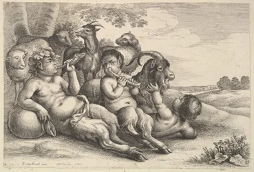 Deux jeunes satyres et un garçon