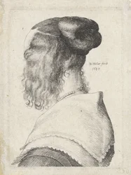 Femme aux cheveux relevés, vue de dos