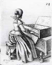 Femme jouant au clavier, 1635