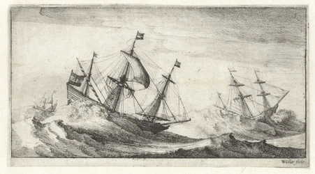 Voiliers dans une tempête (Vues maritimes)