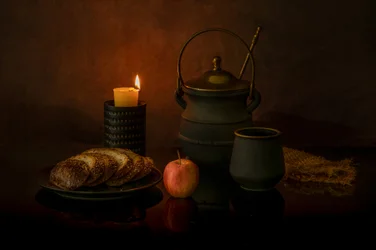 Dîner rustique aux chandelles