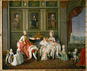Piero Leopoldo, Grand-Duc de Toscane, futur empereur Léopold II, son épouse Maria Ludovica, Infante d