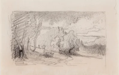 Paysage, esquisse de composition