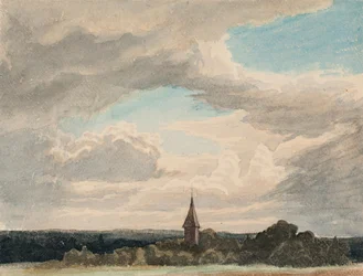 Clocher dans un paysage près d