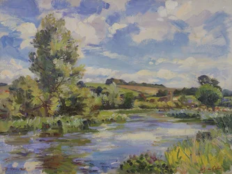 Paysage fluvial ensoleillé