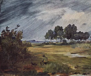 Paysage sous la pluie