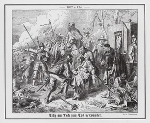 Le comte Tilly blessé à la bataille de Rain