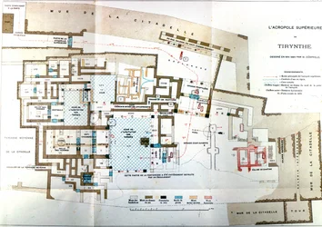 Carte de la ville antique de Tirynthe, Heinrich Schliemann, Paris