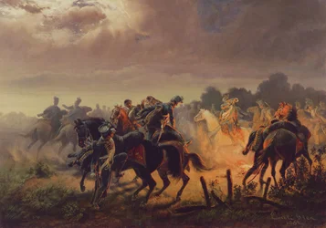Alerte nocturne, poste de hussards pendant la campagne d