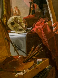 Un jeune artiste (Ditlev Blunck) examinant une esquisse dans un miroir