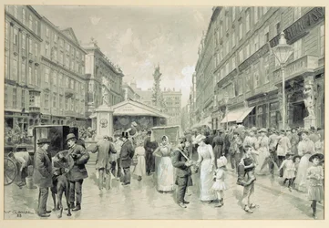 Le Graben, place centrale du centre-ville de Vienne ...