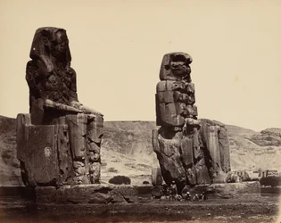 Colosses de Memnon à Thèbes (Colossi of Memnon at Thebes),c. 1859 (photo)