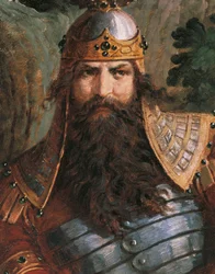 Gunther, roi de Bourgogne, vers 1882-83 (peinture murale)