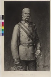 François-Joseph Ier en uniforme de gala de maréchal de camp, le chapeau de gala incliné