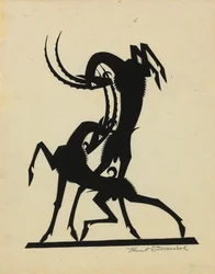 Chèvres combattantes, vers 1920