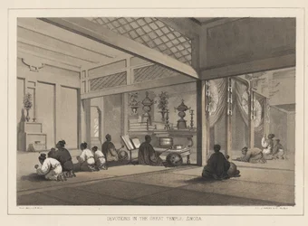 Dévotions dans le Grand Temple, Simoda, 1855