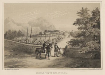 Longwood, depuis la porte, Sainte-Hélène, 1855