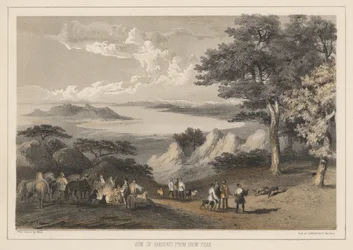 Vue de Hakodadi depuis Snow Peak, 1855