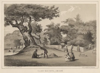 Village près de Napha, Lew Chew, 1855
