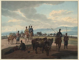 Cosaques russes en marche, 1804