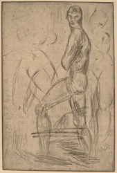 Homme Nu Debout et Deux Femmes Nues