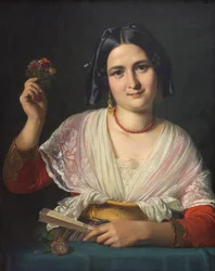 Une femme romaine en costume de fantaisie